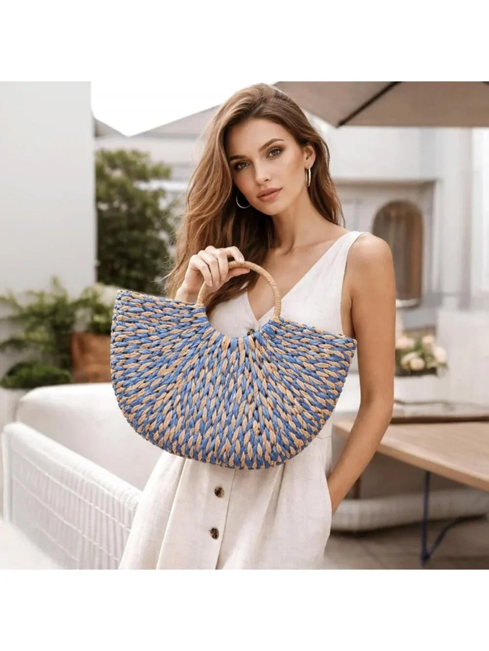 Oversized Woven Straw Tote Bag | Large Beach Bucket Hobo Purse for Summer Fun